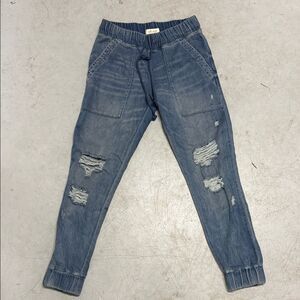 Stylish Distressed Blue Jogger Pants BELLA DAHL Like New "Jean" Sweatpants XS